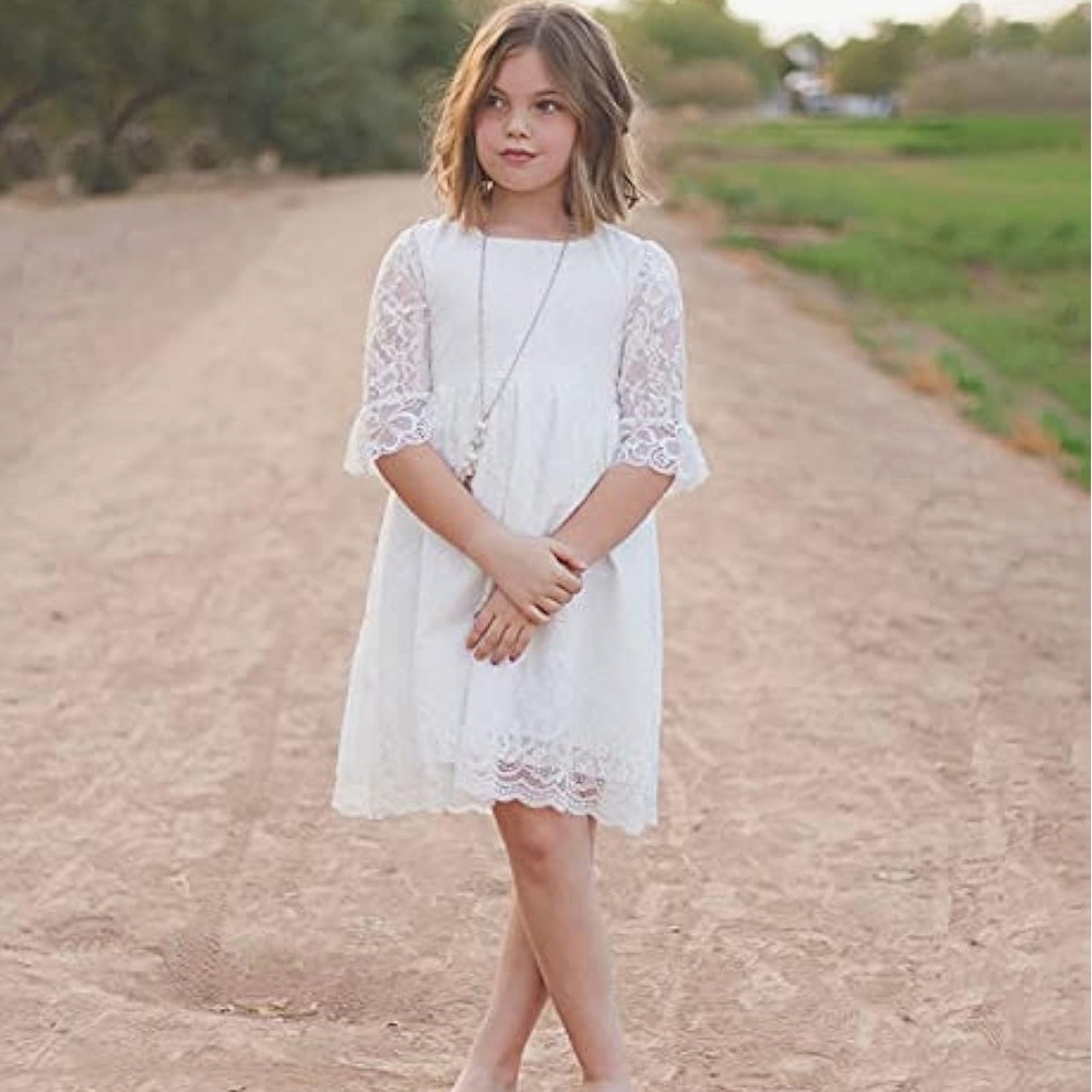 Vintage flower girl lace dress